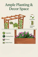 Raised Wooden Planter Box with Tall Trellis for Climbing Plants by 2Dropme