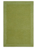 Custom Made Modern Solid Design Green Hand Tufted Wool Rug