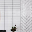 White 3x12 Glossy Subway Glass Tile (20 pack, 5 sq ft/case)