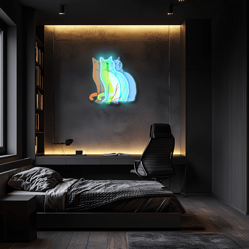 Tyrannical Cat Uv Print Neon Art, Cat Uv Print Neon Sign, Neon Light,Neon Wall Art, Neon Sign,Neon Light Sign, Neon Gifts, Gift for Her