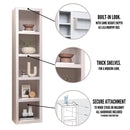 Brown Natural Wood Grain 91-in Tall Wooden Bookcase Shelf