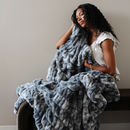 DOUBLE RUCHED FAUX FUR THROW BLANKETS by Saranoni