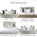 Chloe Floral Block Printed Pillow Cover | Blue