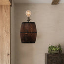 Set of 2 American vintage country wine barrel wall lamps for restaurant, kitchen aisle, bar