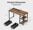 40/47 Inch Computer Desk with Fabric Storage Drawers, Modern Home Office Table by 2Dropme