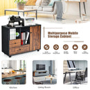 Mobile Filing Cabinet 2 Drawers with Open Shelves for Home and Office by DirectDeals