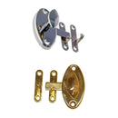 Oval Cabinet Latch, Brass or Nickel