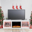 Modern 66" LED TV Stand with 23" Insert Electric Fireplace for Living Room by ParrotUncle