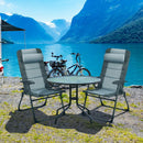 Set of 2 Patiojoy Patio Folding Dining Chair with Ottoman Set Recliner Adjustable-Gray by LJGDeals