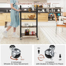 Foldable Rolling Cart with Storage Shelves for Kitchen-4-Tier by LJGDeals