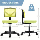 Ergonomic Armless Office Desk Chair Mesh Swivel Rolling Chair with Wheels by 2Dropme
