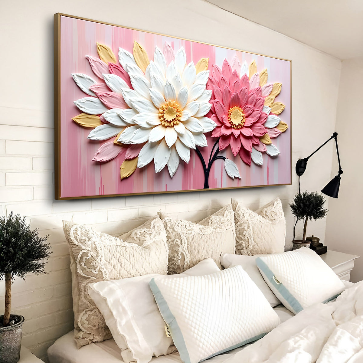 Blushing Blooms Pink Wall Art, photo 2 of 10