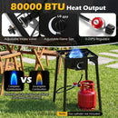 Propane Camping Stove 80000 BTU Single Burner with Regulator by LJGDeals