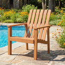 Acacia Wood Patio Dining Chair with Curved Seat & Armrests by LJGDeals