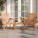 Acacia Wood Patio Dining Chair with Curved Seat & Armrests by DirectDeals