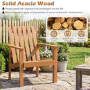 Acacia Wood Patio Dining Chair with Curved Seat & Armrests by DirectDeals
