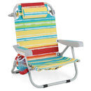 1 Piece Foldable Backpack Beach Chair with Cup Holder and Storage Pockets for Outdoor by LJGDeals