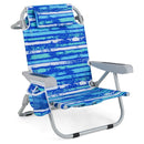 1 Piece Foldable Backpack Beach Chair with Cup Holder and Storage Pockets for Outdoor by LJGDeals