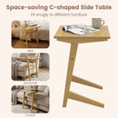 C-Shaped End Table Set of 2 with Wood Veneer Top by LJGDeals