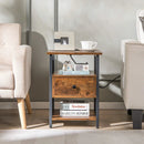 1/2 Pieces 3-Tier Nightstand with Charging Station and Drawer by LJGDeals