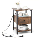1/2 Pieces 3-Tier Nightstand with Charging Station and Drawer by DirectDeals
