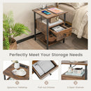 1/2 Pieces 3-Tier Nightstand with Charging Station and Drawer by LJGDeals