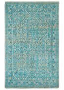 Antique Design 5x8 Blue and Beige Traditional Hand knotted wool rug by The Rug Decor