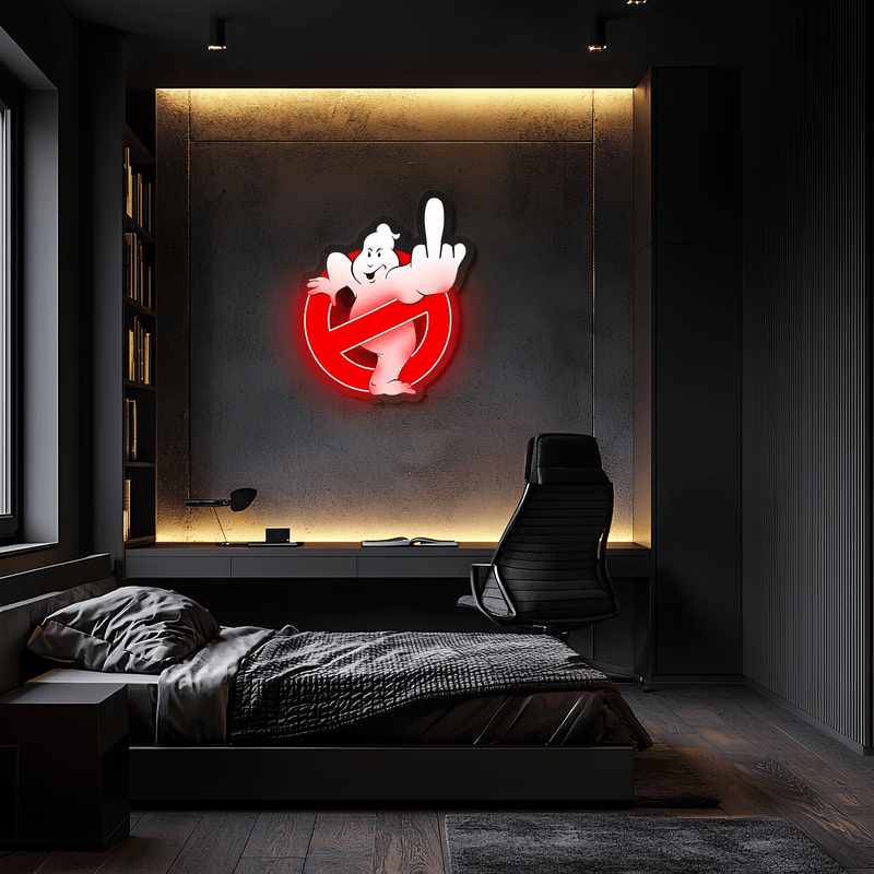 Ghostbusters Plexiglass Neon Art, Uv Print Neon Sign, Neon Light Sign, Neon Wall Art, Neon Sign, Neon Light Sign, Neon Gifts, Housewarming