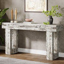 Wooden Sofa Table, 63-Inch Modern Console Table For Living Room