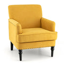 Modern Upholstered Padded Accent Chair with Rubber Wood Legs by LJGDeals