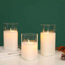 Set of 3 Glass Battery Operated Triangle Flameless Candles by JHY DESIGN