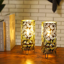 9''High Metal Lamp Battery Powered Metal Lamp（Set of 2）