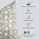 Jardim Floral Block Printed Pillow Cover | Olive by Apartment No.3