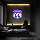 Route 66  Plexiglass Neon Art, Route 66   Neon Sign, Neon Light Sign, Neon Wall Art