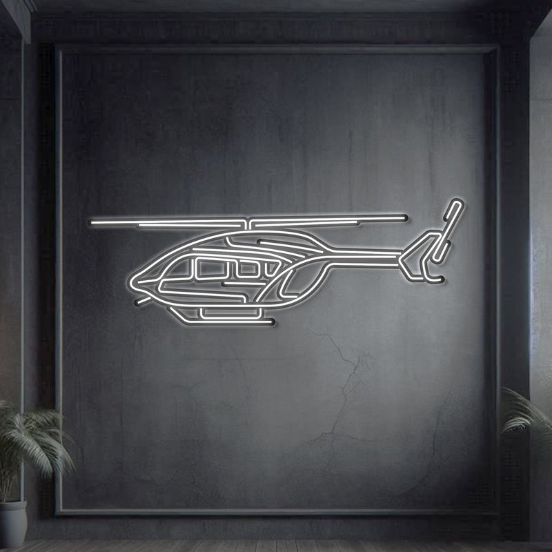 EC-145 Metal Neon Aircraft Wall Art - NCN0031