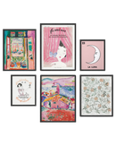 Pink classics gallery wall