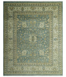 Fine 8x10 Vintage Style Gray and Beige Hand Knotted Traditional wool area rug by The Rug Decor