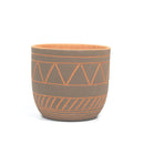 5.5 inch Black-Clay Color Geometric Pattern Pot