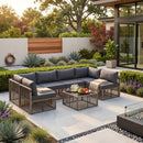 Axis 104.8" Modern Outdoor Sectional Set, 7-Piece
