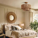 3-Light Traditional Farmhouse Wabi-Sabi Flush Mount Light