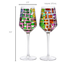 Renaissance Stained Glass Rainbow Stemless Wine Glasses By Set Of 2 Elegant 12OZ Col by The Wine Savant