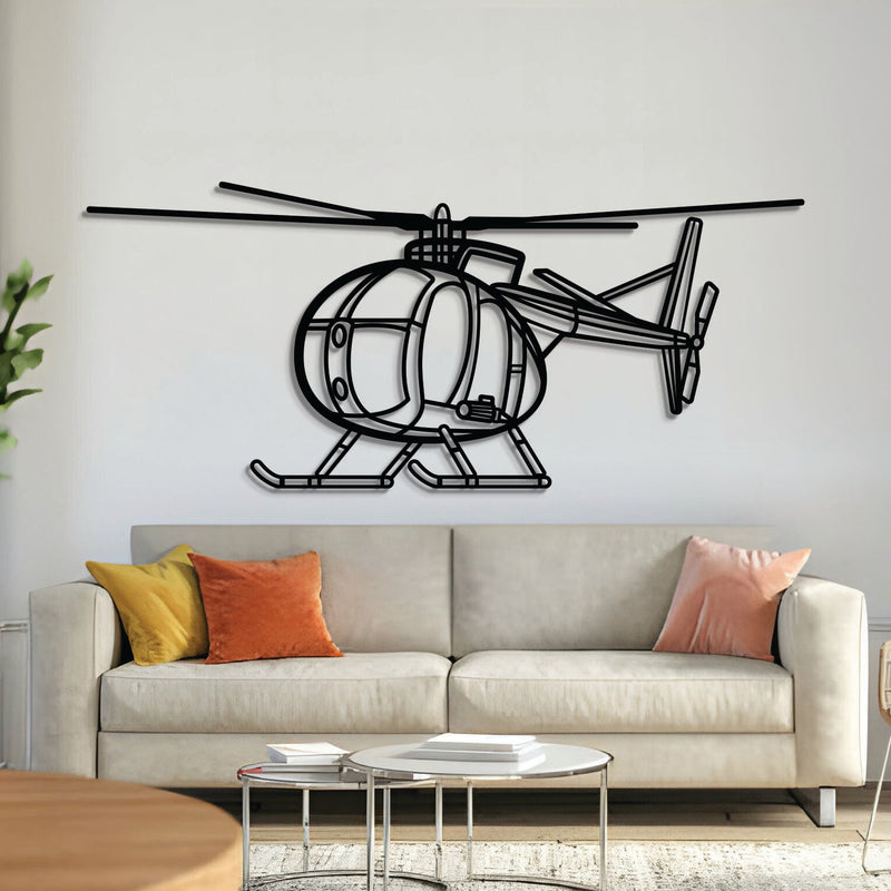 OH-6 Cayuse Angle Metal Aircraft Wall Art - NCP0589