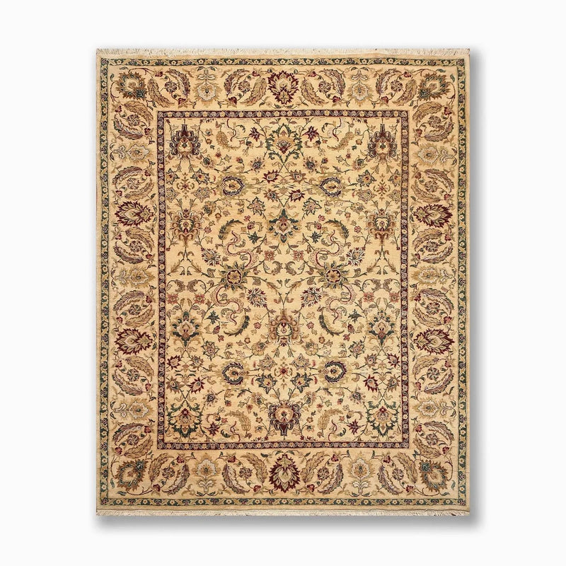 9x12 Light Gold Hand Knotted Traditional Sultanabad 100% Wool Oriental Area Rug