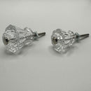 Fluted Glass Knob Vintage Old-Cut Replica Front Mounted Retro Depression Era