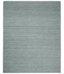 6x9 and 8x10 Solid Gray Wool Blend Felted Chunky Hand Woven Area Rug | DOV5