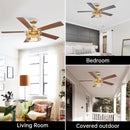 52" Lucknow Industrial Black Reversible Ceiling Fan with Lighting and Remote Control