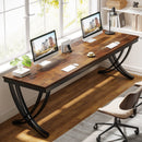 78.74" Two Person Desk Industrial Double Computer Desk with Metal Frame