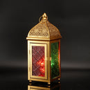 Gold Moroccan Lantern 12" H Battery Operated Decorative Lantern by JHY DESIGN