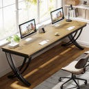 78.74" Two Person Desk Industrial Double Computer Desk with Metal Frame