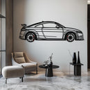 Audi TT Metal Car Wall Art with Rotating Wheels - Iconic Sports Coupe Silhouette Decor - Interactive Automotive Wall Art- KAFMEKA099